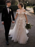 Off Shoulder Wedding Dress With Sweetheart Applique A Line Silhouette For Brides Modern Elegance