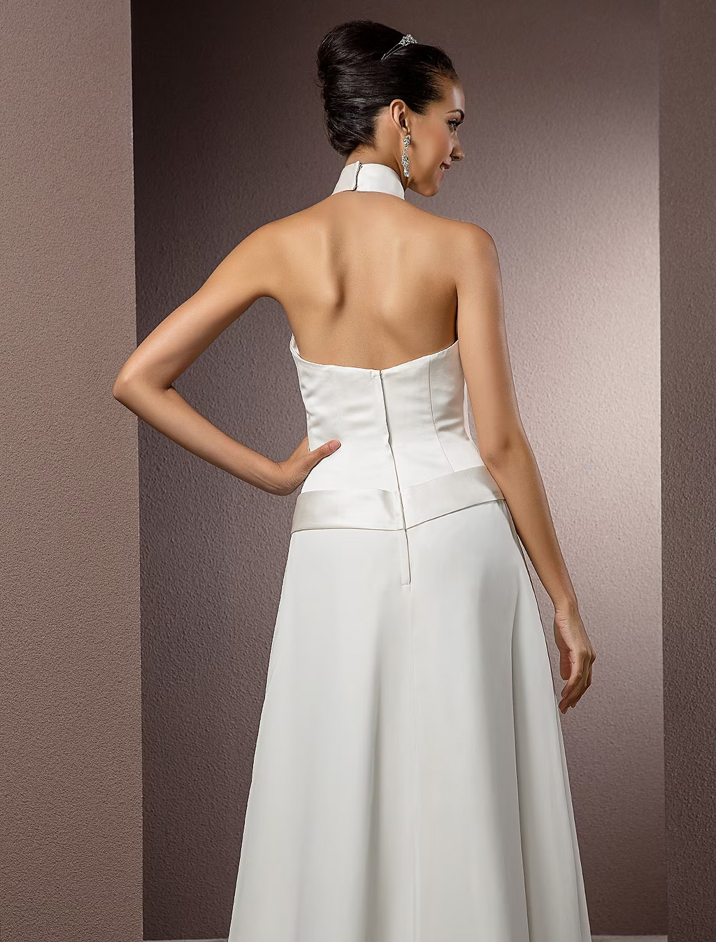 Wedding Dresses Floor Length Regular Straps Chiffon With Sash Ribbon
