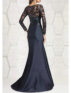 Mother Of The Bride Dress Mermaid Silhouette With Sparkle Satin Sequins Floor Length Jewel Neck For Mothers Of The Bride