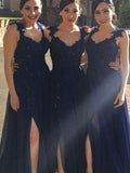 A Line Lace Chiffon Bridesmaid Dress Sleeveless Floor Length for Elegant Wedding Party