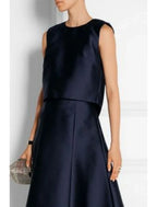 Two Piece Mother Of The Bride Dress Elegant Sheath Gown High Low Taffeta Jewel Neck Sleeveless
