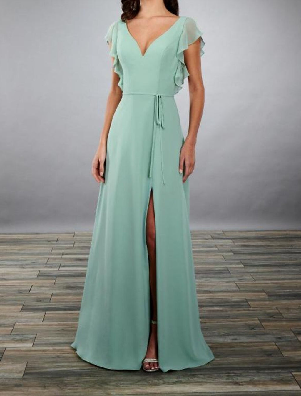A-Line Bridesmaid Dress With Bateau Neck And Open Back Elegant Floor Length Chiffon Imitated Silk Gown For Bridesmaids