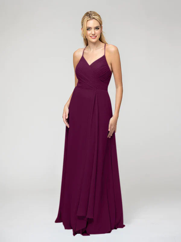 Sweetheart Chiffon Bridesmaid Dress With Crisscross Back Elegant Long Gown For Bridesmaids
