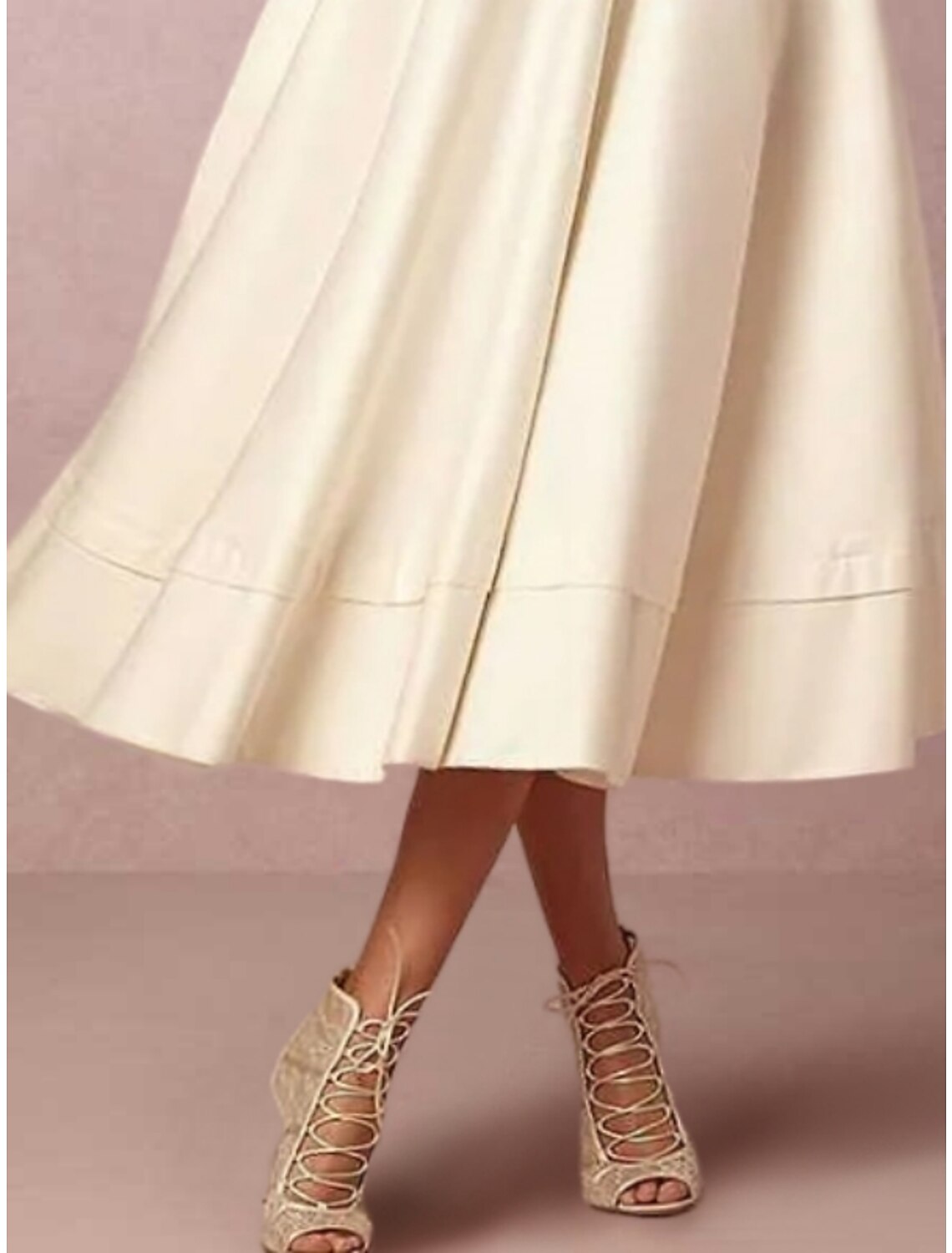 Mother Of The Bride Satin A Line Dress With V Neck Tea Length Half Sleeve Pleats Ruched Elegant