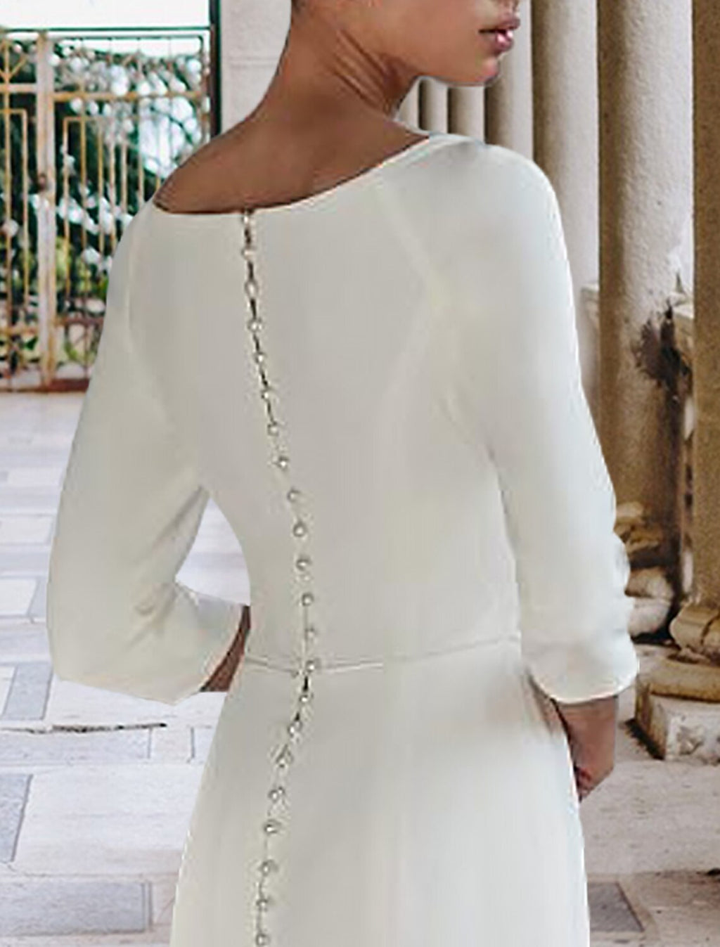 Mermaid Trumpet Wedding Dress With Stretch Fabric Half Sleeve Sweetheart Neckline Sweep Train For Modern Brides