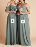 Aline Bridesmaid Dress Spaghetti Strap Sleeveless Floor Length Chiffon Elegant Yet Sexy For Modern Wedding Party