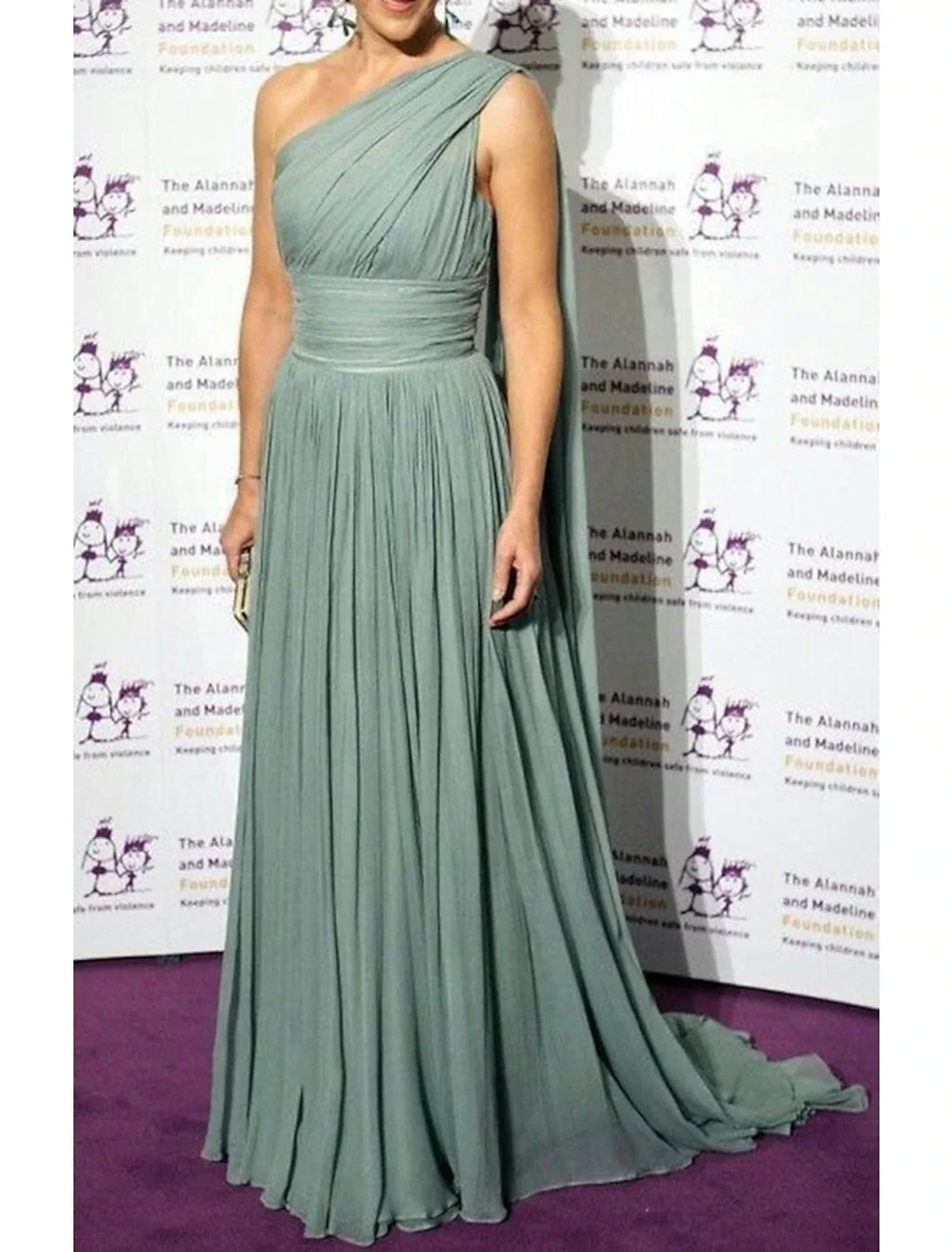 A-Line Evening Gown Empire Dress Formal Wedding Guest Court Train Sleeveless One Shoulder Chiffon with Pleats