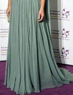 A-Line Evening Gown Empire Dress Formal Wedding Guest Court Train Sleeveless One Shoulder Chiffon with Pleats