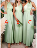 Bridesmaid Dress Sheath Halter Convertible Sleeveless Spandex Ankle Length Pleats For Wedding Party