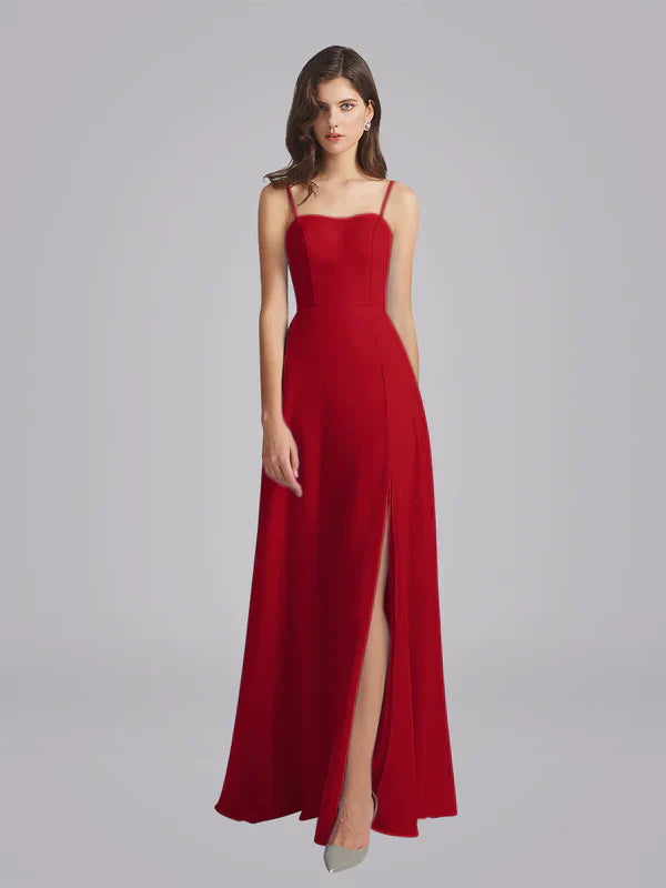 Long Chiffon Bridesmaid Dresses With Spaghetti Straps Elegant Lightweight Gowns For Bridesmaids