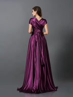 Elegant A-Line Pleated Sleeveless Bridesmaid Dresses With Convertible Silky Satin Look For Bridesmaids