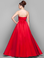 Elegant Dress Floor Length Sleeveless Strapless Satin with Bow(s)