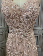 Prom Dresses Dress Party Wear Sleeveless V Neck Tulle with Appliques