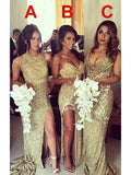 Sequins Bridesmaid Dress Sheath Silhouette Ruched Sweetheart Neckline Sleeveless Glamorous Sweep Train