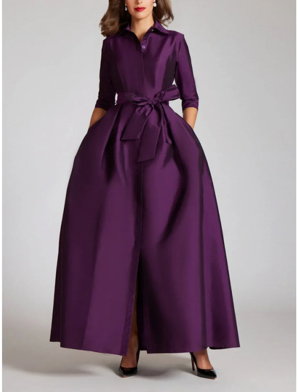 Satin A Line Evening Gown Minimalist Black Christmas Dress For Women Luxurious Floor Length