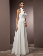 Wedding Dresses Floor Length Regular Straps Chiffon With Sash Ribbon
