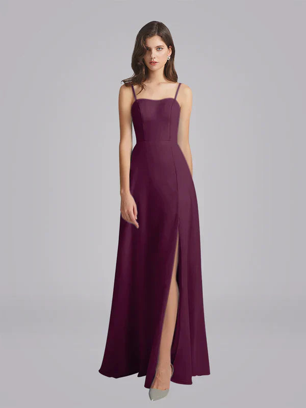 Long Chiffon Bridesmaid Dresses With Spaghetti Straps Elegant Lightweight Gowns For Bridesmaids