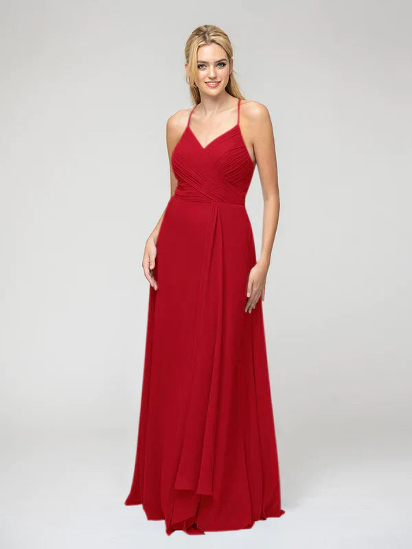 Sweetheart Chiffon Bridesmaid Dress With Crisscross Back Elegant Long Gown For Bridesmaids