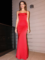 Sheath/Column Ruched Sleeveless Spaghetti Straps Jersey Floor-Length Dresses