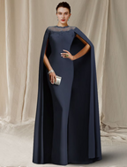 Mother of the Bride Dress Elegant Floor Length Stretch Chiffon Sleeveless Jacket Dresses with Appliques