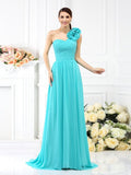 Elegant A Line One Shoulder Pleated Chiffon Bridesmaid Dresses For Flattering Long Look