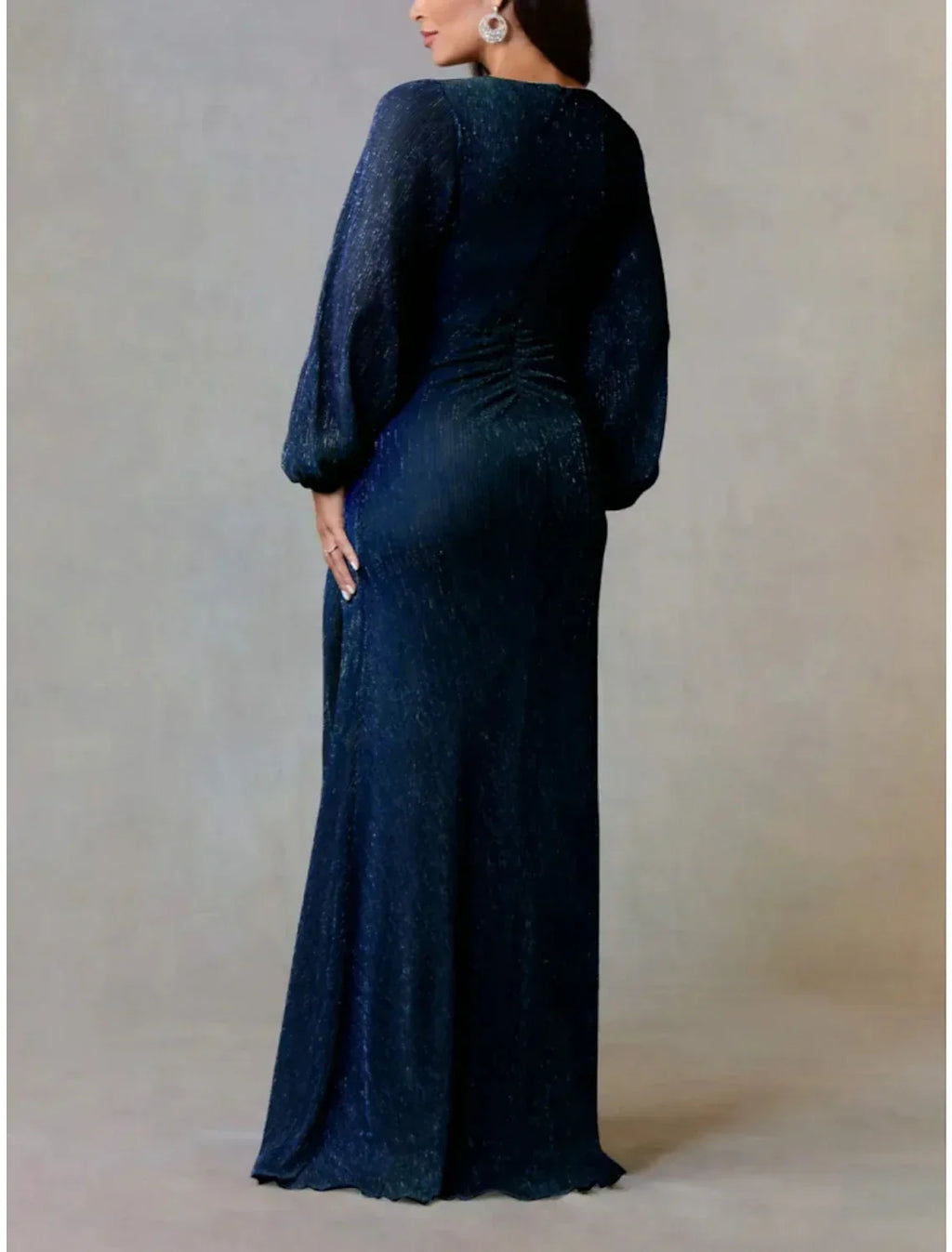 Mother Of The Bride Dress A Line Chiffon V Neck Long Sleeve Floor Length Ruched Elegant Gown