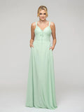 Sweetheart Straps Chiffon Bridesmaid Dresses With Pockets For Wedding Party Elegant Comfort