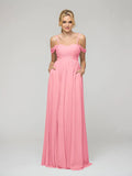Bridesmaid Dresses Cold Shoulder Chiffon With Draped Bodice For Bridesmaids Elegant Wedding