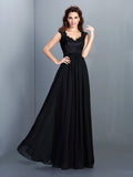 Bridesmaid Dresses Elegant A Line Princess Lace Sleeveless Long Chiffon For Wedding Party