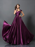 Elegant A-Line Pleated Sleeveless Bridesmaid Dresses With Convertible Silky Satin Look For Bridesmaids