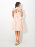 Bridesmaid Lace Dress A Line Sleeveless Strappy Princess Style Elegant Gown For Wedding Party