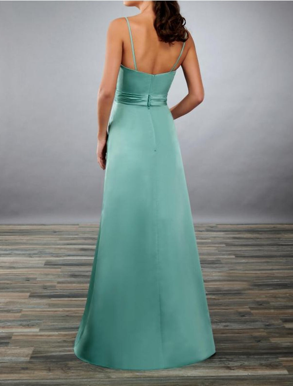 Elegant A Line Bridesmaid Dress With Open Back Spaghetti Straps Floor Length For Wedding Party