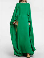 Aline Evening Gown For Women Elegant Floor Length Formal Chiffon Dress With Jewel Neck And Pleats
