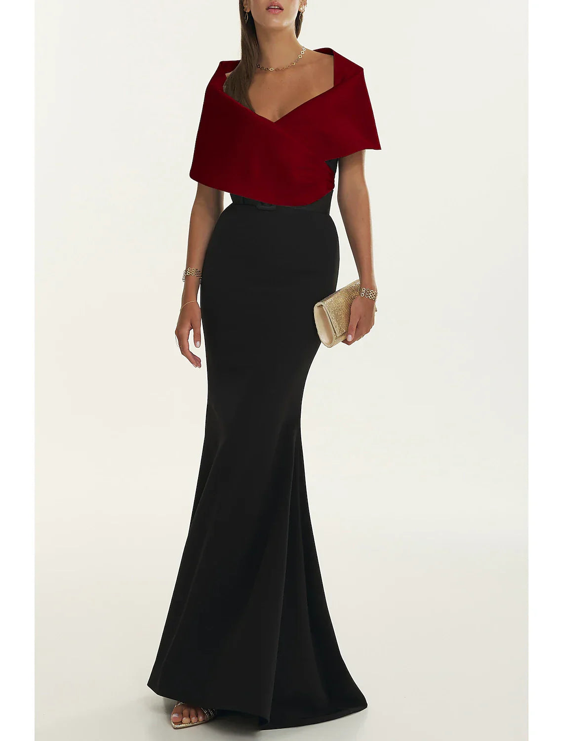 Mermaid Black Dress Evening Gown For Formal Events With Off Shoulder Elegant Satin Pleats Belt Sash