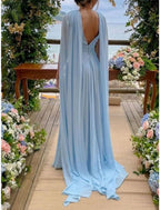 Mother Of The Bride Dress Elegant Sheath Chiffon V Neck Sleeveless With Pleats Court Train For Bride Mother