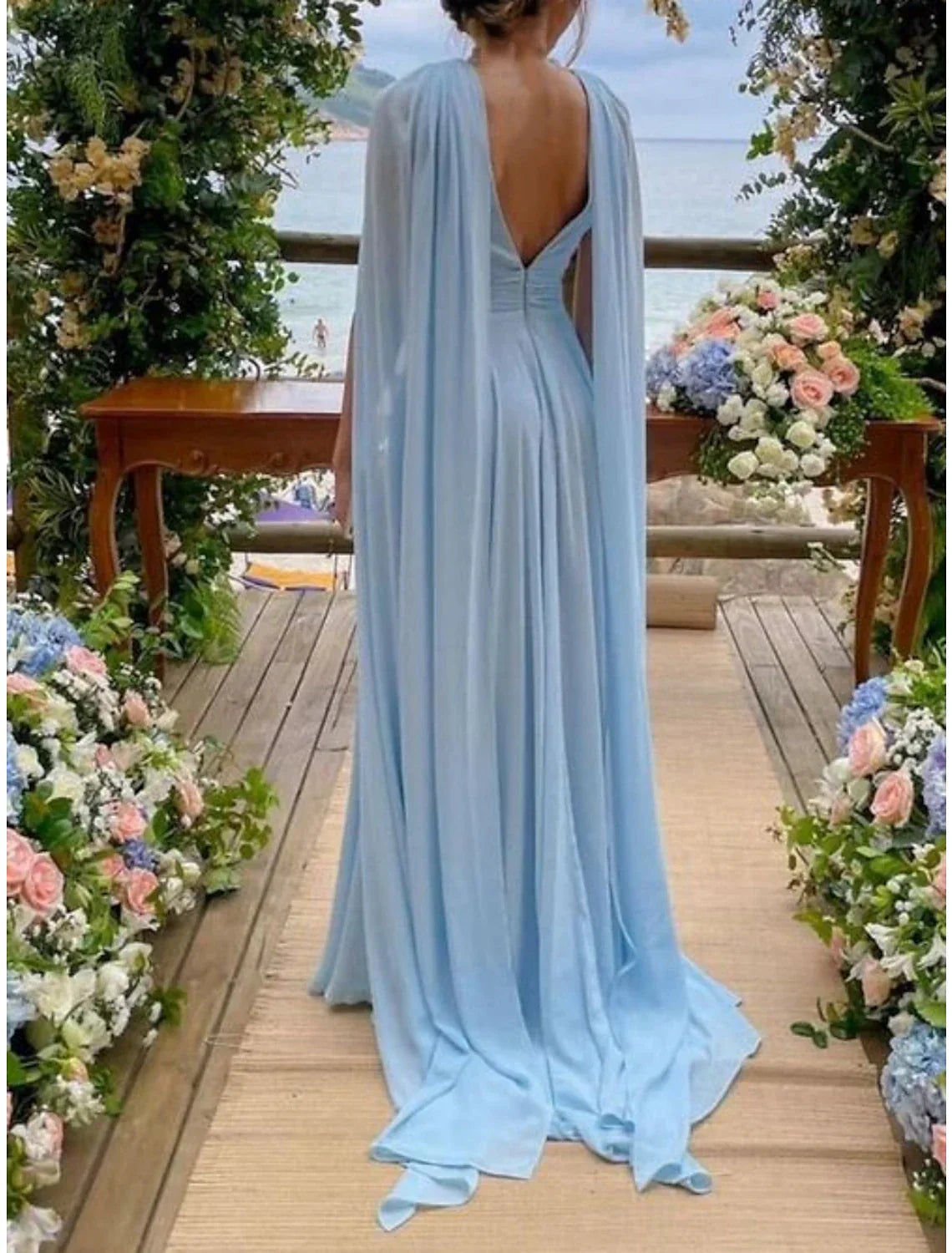 Mother Of The Bride Dress Elegant Sheath Chiffon V Neck Sleeveless With Pleats Court Train For Bride Mother