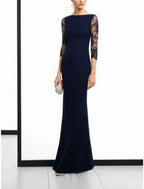 Mother Of The Bride Dress Flattering Sheath Lace Floor Length Three Quarter Sleeve Vintage Style For Moms