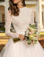 Timeless Vintage 1940s 1950s Satin Bridal Gown With Appliques Long Sleeve Ball Gown Ideal For Vintage Weddings