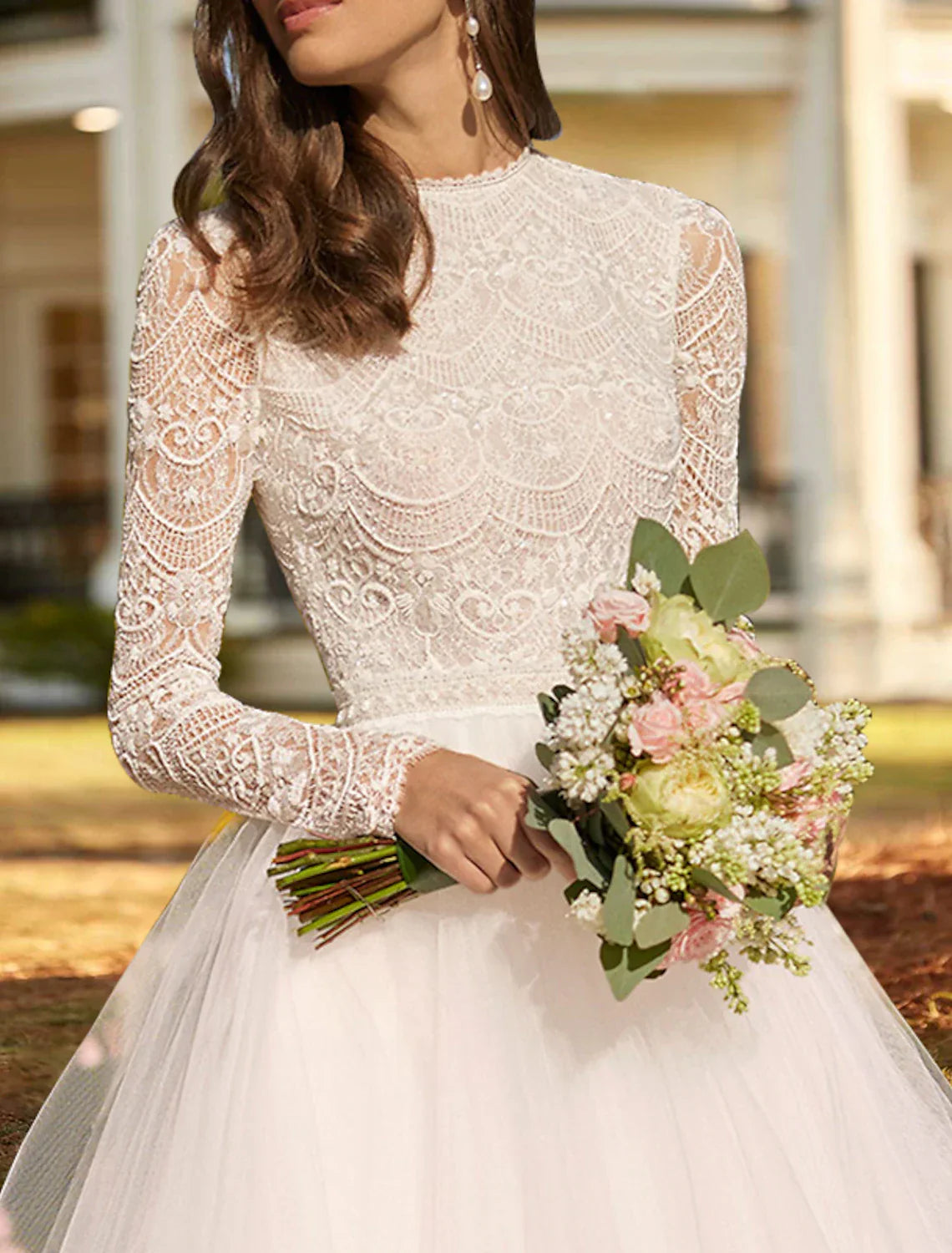 Timeless Vintage 1940s 1950s Satin Bridal Gown With Appliques Long Sleeve Ball Gown Ideal For Vintage Weddings