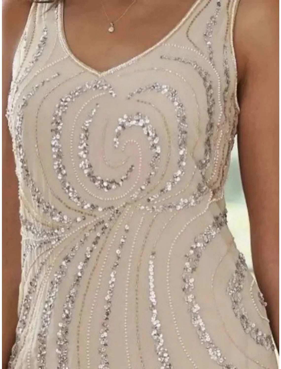 Mother Of The Bride Dress Two Piece Sheath In Chiffon With Sequins And Long Sleeve Elegant V Neck Ankle Length
