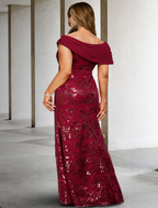 A-Line Plus Size Curve Mother of the Bride Dresses Elegant Dress Formal Floor Length Sleeveless V Neck Lace with Sequin Appliques