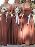 Elegant Bridesmaid Dress Sheath Chiffon Floor Length Spaghetti Straps Open Back Crisscross Pleats For Bridesmaids