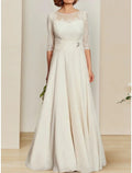 Mother Of The Bride Dress Elegant Vintage Chiffon Lace Sheath Floor Length With Crystal Brooch