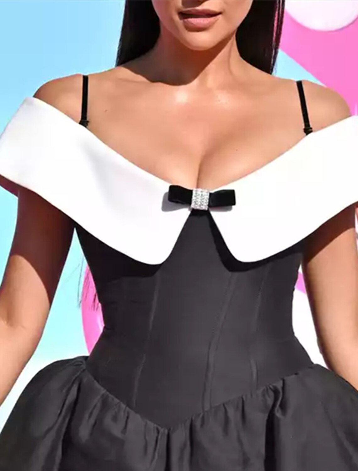 Elegant A Line Cocktail Dress Off Shoulder Satin With Bow For Women Party Wear Evening