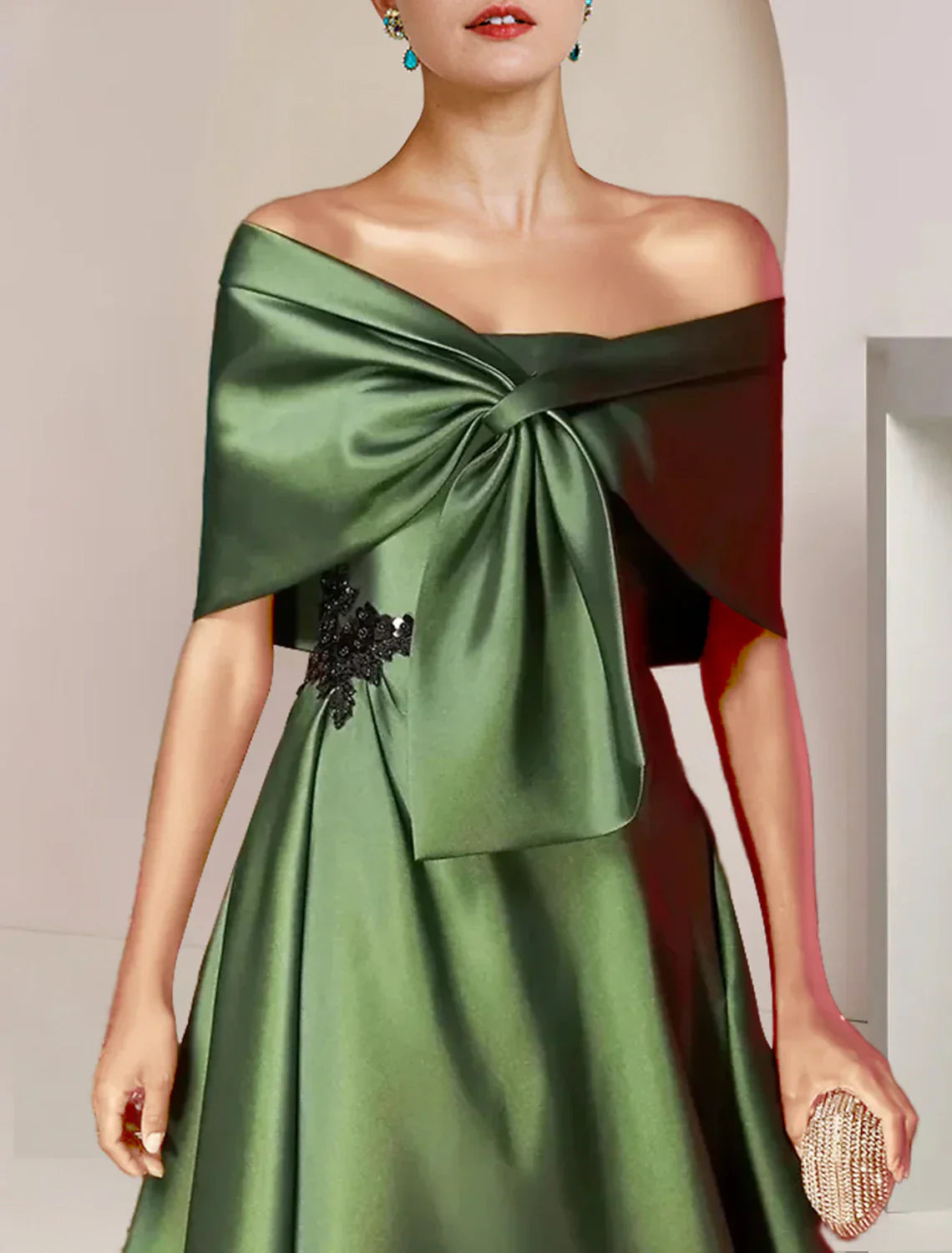 Mother Of The Bride Dress Two Piece A Line Tea Length With Sequined Charmeuse Beaded Shawl For Mothers Of The Bride