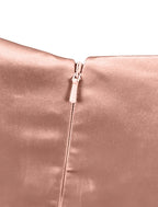 Mermaid Trumpet Evening Gown Satin Pink Halter Neck With High Split For Elegant Bridesmaids