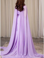A Line Evening Gown Elegant Long Sleeve V Neck Chiffon Sequin Pleated Dress For Formal Events