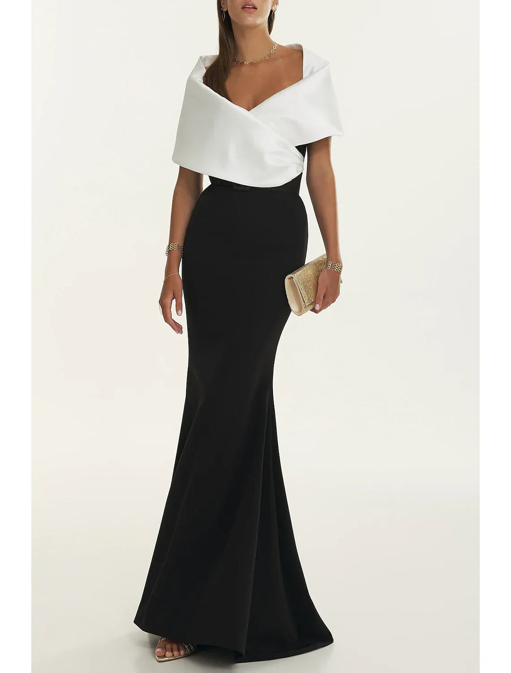 Mermaid Black Dress Evening Gown For Formal Events With Off Shoulder Elegant Satin Pleats Belt Sash