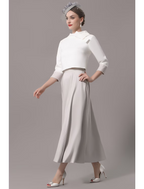 Two Piece Mother of the Bride Dress Church Elegant  Ankle Length Stretch Satin Sleeve with Bow(s)