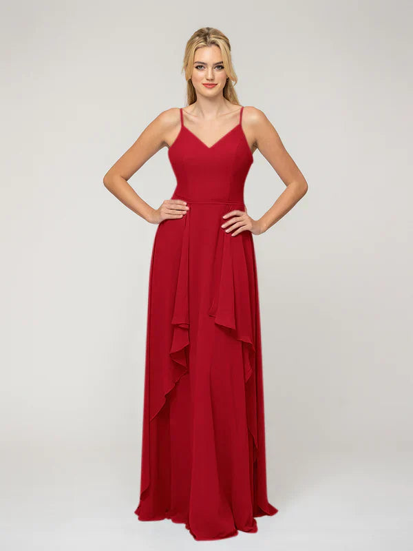 Bridesmaid Dresses Elegant A Line Princess Chiffon Gown With Spaghetti Straps For Bridesmaids